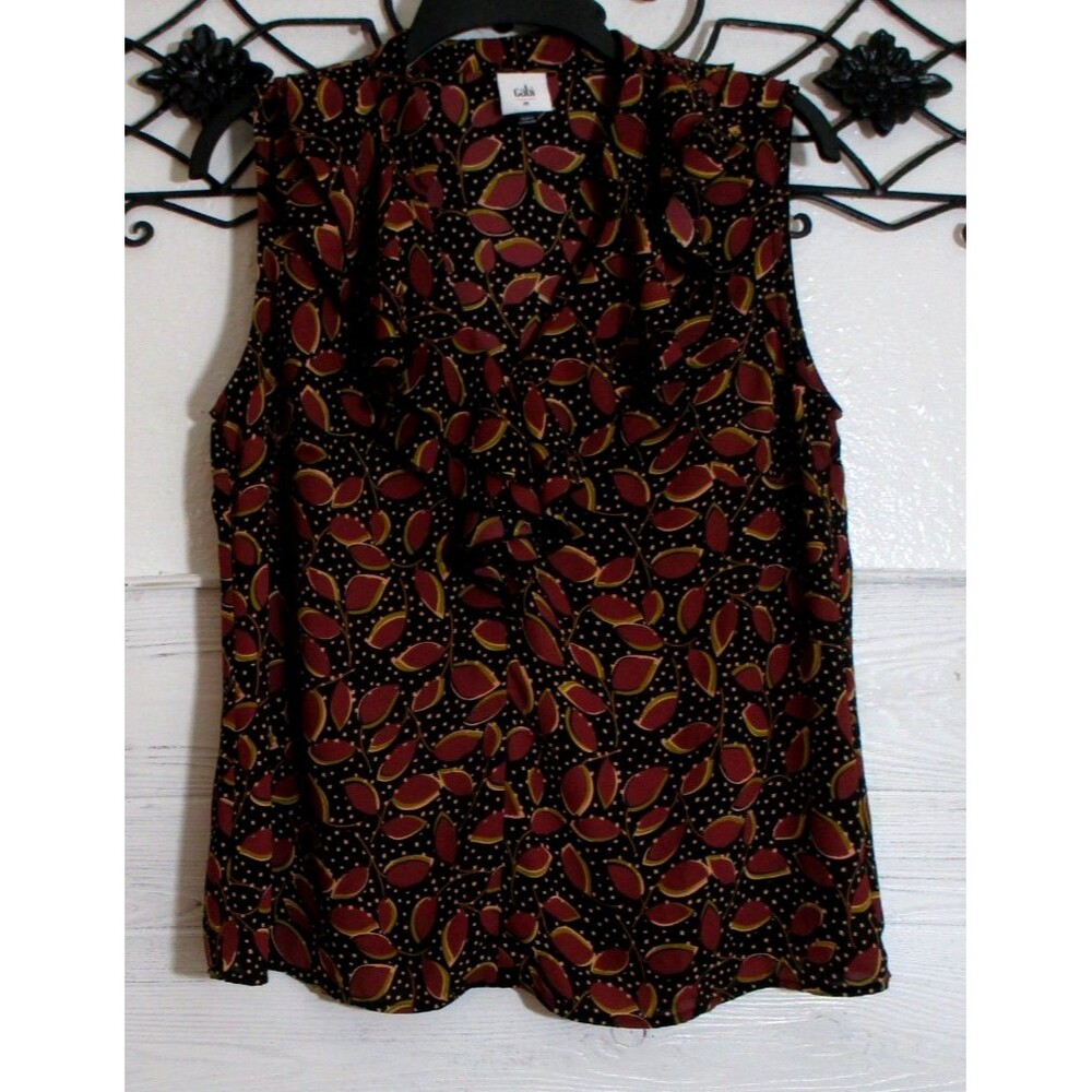 Cabi Top Women's Size M Multicolored Floral Sleeveless V Neck Blouse